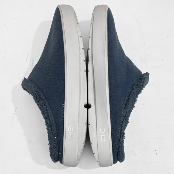 OOFOS OOcoozie Faux Sherpa Mule Blue Recovery Slipper Mens 10 Comfort Soft Cozy - Picture 6 of 8